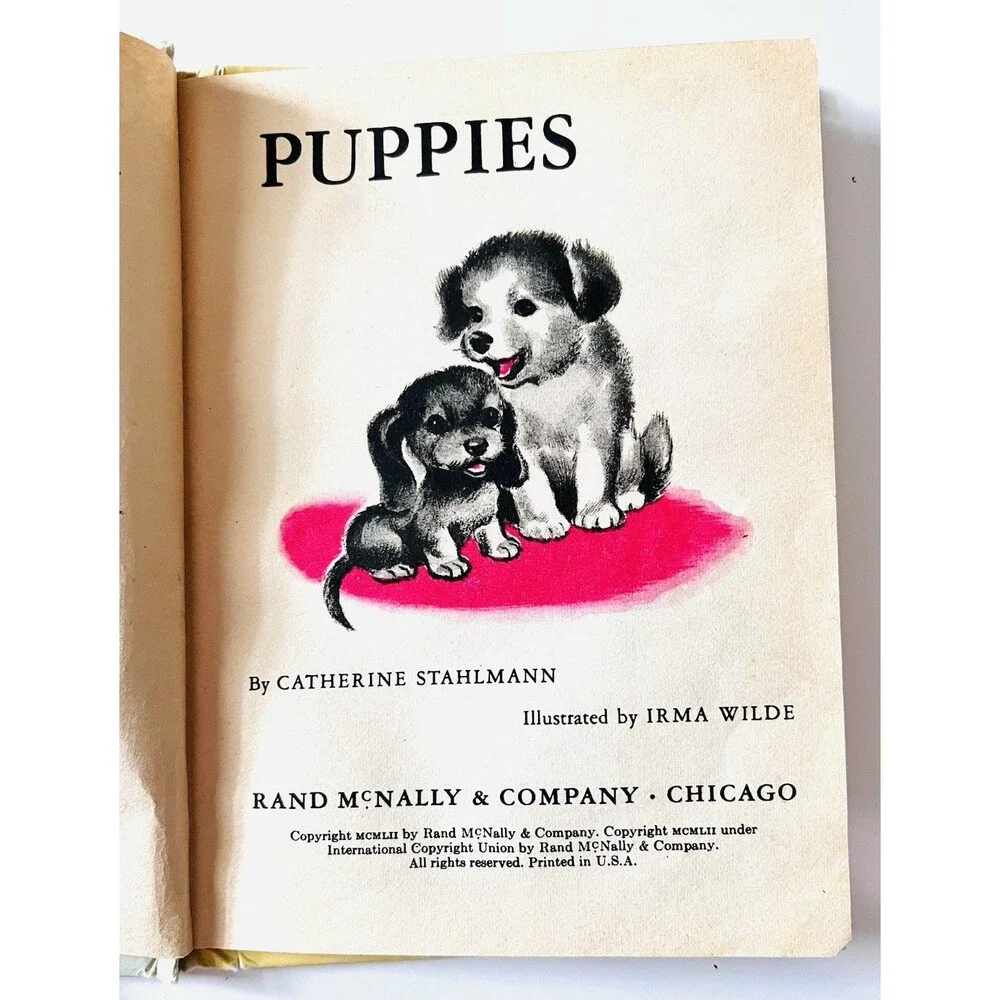 Vintage Rand McNally Junior Elf Book Puppies Dogs Children’s Storybook 1960s